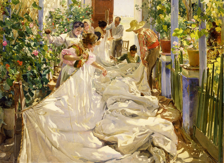 Cosiendo la vela, Joaquín Sorolla