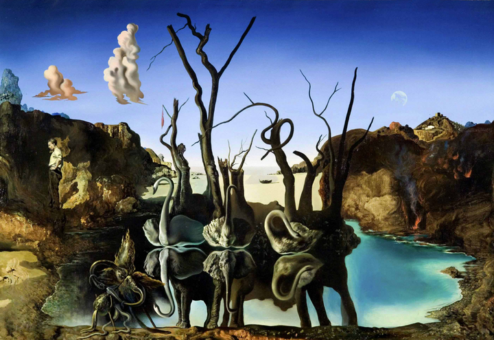 Cisnes que se reflejan como elefantes, Salvador Dalí