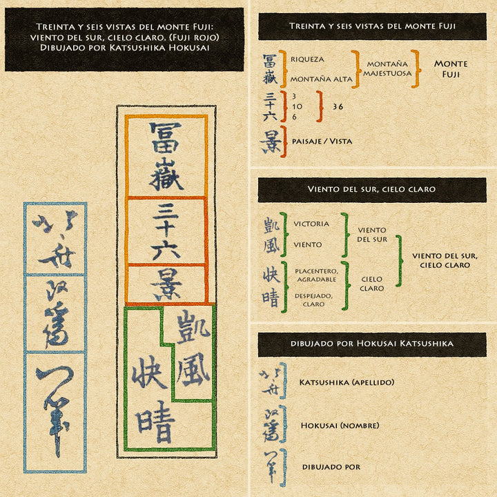 Fuji rojo, Katsushika Hokusai