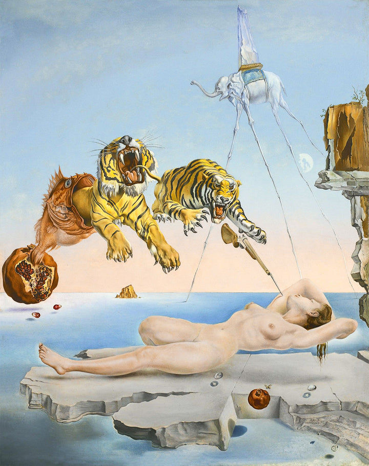 Sueño causado por el vuelo de una abeja alrededor de una granada un segundo antes de despertar, Salvador Dalí
